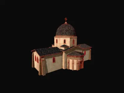 Medieval Church  Game-ready  Free low-poly 3D model