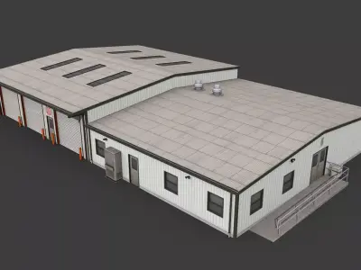 Suburban Fire Department Low-poly 3D model