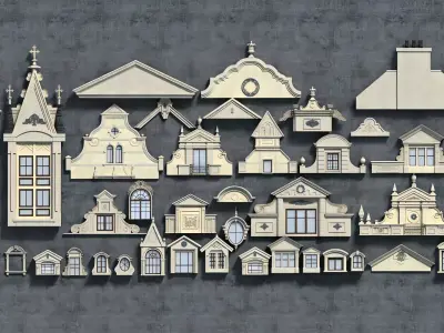 European architectural components 3D model