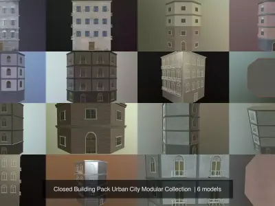 Closed Building Pack Urban City Modular Collection 