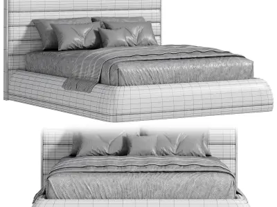 La Moda King Upholstered Bed 3D model