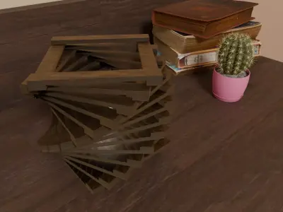 Funky Twisted Wood Lamp with Edison Bulb Low-poly 3D model