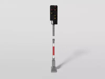 Railway exit signal Low-poly 3D model