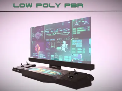 Sci-fi HUD Display Low-poly 3D model