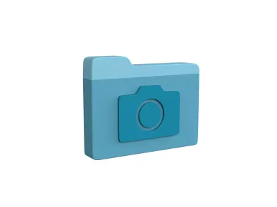 Icon Folder Camera 3D Model Low-poly 3D model