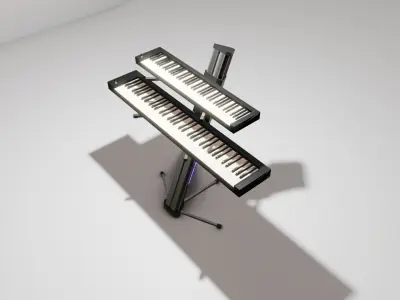 Keyboard Stand with lighting logo Low-poly 3D model
