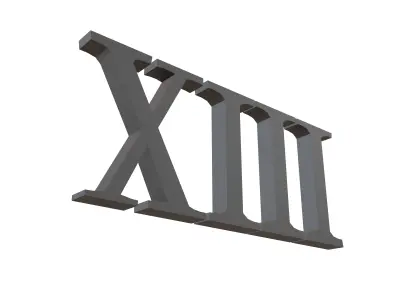 Roman Numerals 13 v1 001 Low-poly 3D model