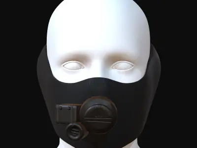 Gas mask respirator futuristic fantasy plastic Low-poly 3D model Low-poly 3D model