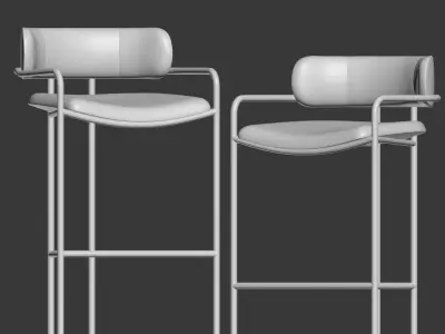 Lenox Velvet Bar and Counter Stools West Elm 3D model