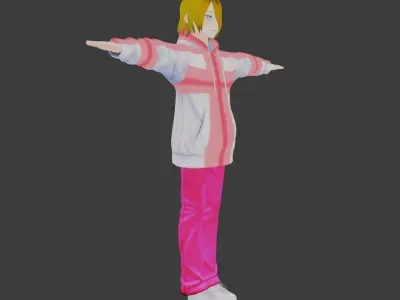 SciFi 3d anime kawaii girl character c23 Low-poly 3D model