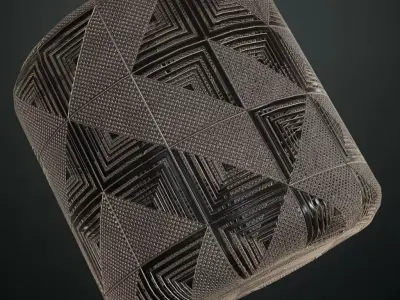 Futuristic Geometric Triangular Metal Relief PBR Seamless Texture