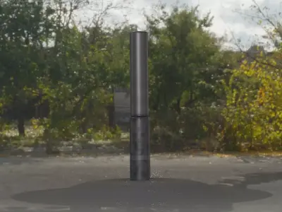 Galvanized Light-Column -30- Street-Light 9 Low-poly 3D model