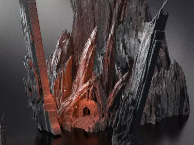 Dantes Underworld Caves Kit bash 2 3D model