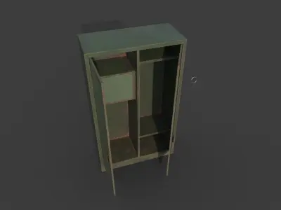 Old Metal Locker Low-poly 3D model