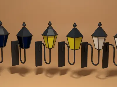 Cartoon Wall Lamps Collection 3D model