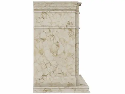 Fireplace with ornate frame 3D model