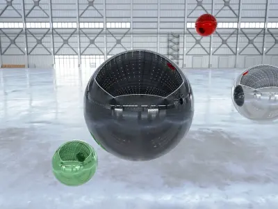 HDRI - Airplane Hangar Hall Interior 3b Texture