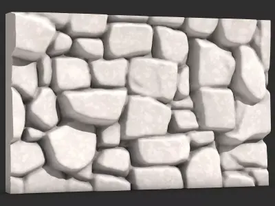Low Poly Fieldstone Wall Prop 3D print model