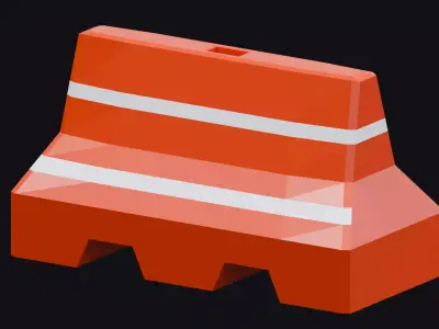 Road Construction Props Pack Low-poly 3D model