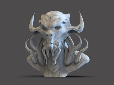 Scifi Demon Bust 3D print model