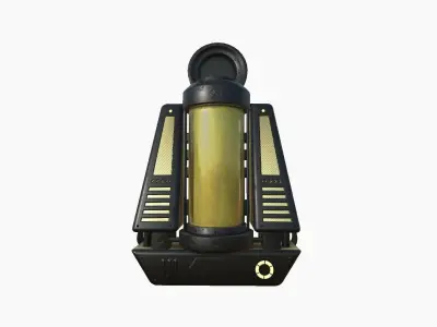 SciFi Backpack J03 Black Gold - Fashion Character Design Low-poly 3D model