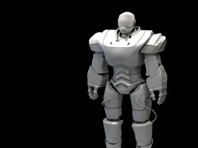 3D High Poly Cyborg Bust 3D model scifi Robot 3D model