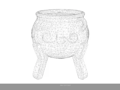 Low Poly Stylized Poison Cauldron Low-poly 3D model