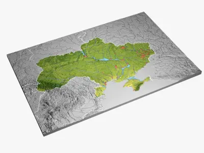 Ukraine High resolution 3D relief maps 3D model