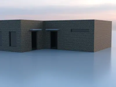 City Fire Station 2 Low-poly 3D model