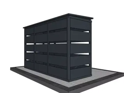 Modular Outdoor Trash Bin Shelter 3D model