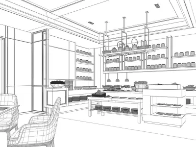 restaurant 3d model modern dining chair 3D model