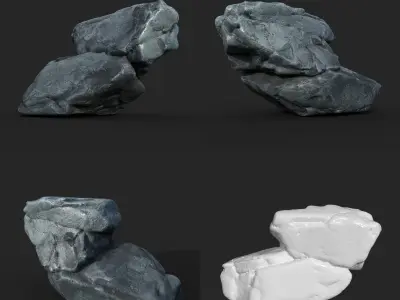 High poly Boulder Rock 230410 3D model
