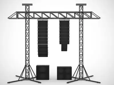 Concert Sound System Line Array 3D model
