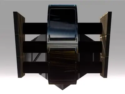 Low Poly Blocks Spaceship  Low-poly 3D model