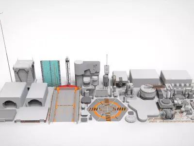 Sci-Fi architecture Elements collection 1 3D model