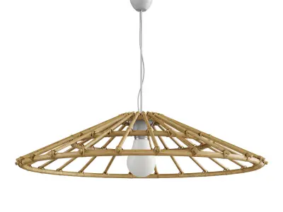 Vintage lampshade in natural rattan 3D model