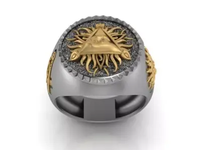 Eye of Light Sun Ring  3D print model