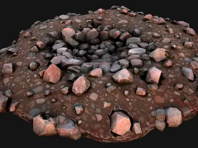 Gold Ore Deposits Environments for Mine Low-poly 3D model