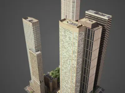 Realistic City District H8-H28 3D model