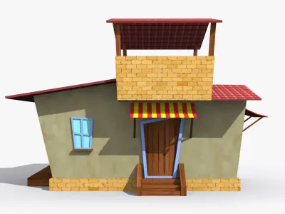 Cartoon House n Low-poly 3D model