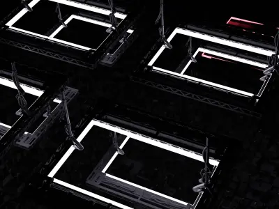 Concert Lights Truss Set of 2 High-Quality 3D model