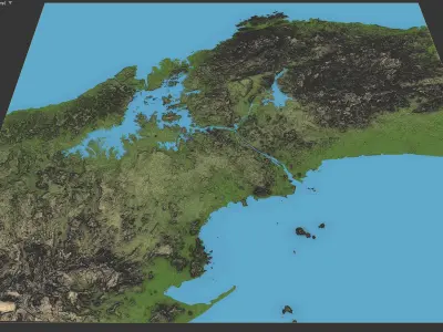 Panama - Terrain Low-poly 3D model