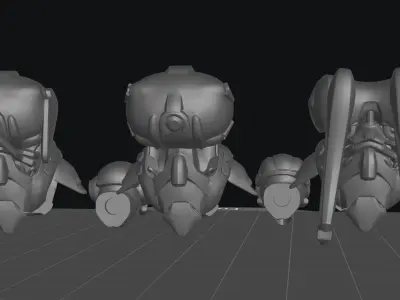Sci-Fi Grunt Enemy Brick Armor 3D Print Model 3D print model