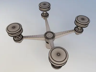 Sadev Spider Fitting 4 Arms - Glass Hardware 3D model