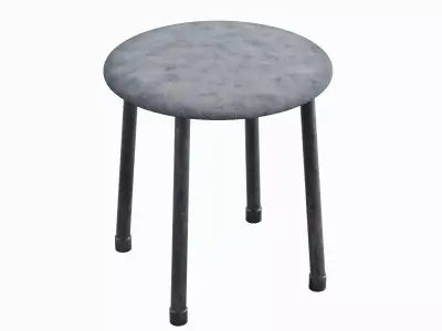 Steel Stool E 02 3D model