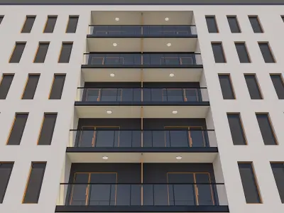 Apartment Building 007 3D model