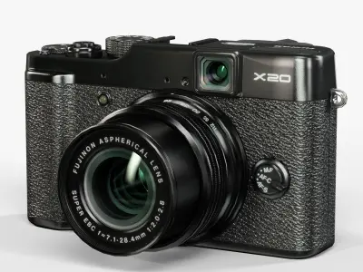 Fujifilm FinePix X20 advanced compact digital camera Low-poly 3D model