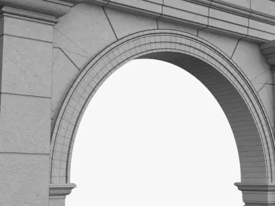 Textured Single Classic Arch 019 3D model