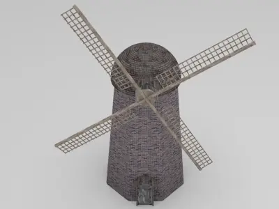 Animated wind mill 3D model