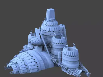 Star Freighter Base Ship design 12 3D model
